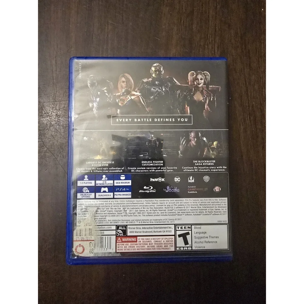 Injustice 2 PS4 Sony PlayStation 4 Used Fighting Game Complete Disc Tested